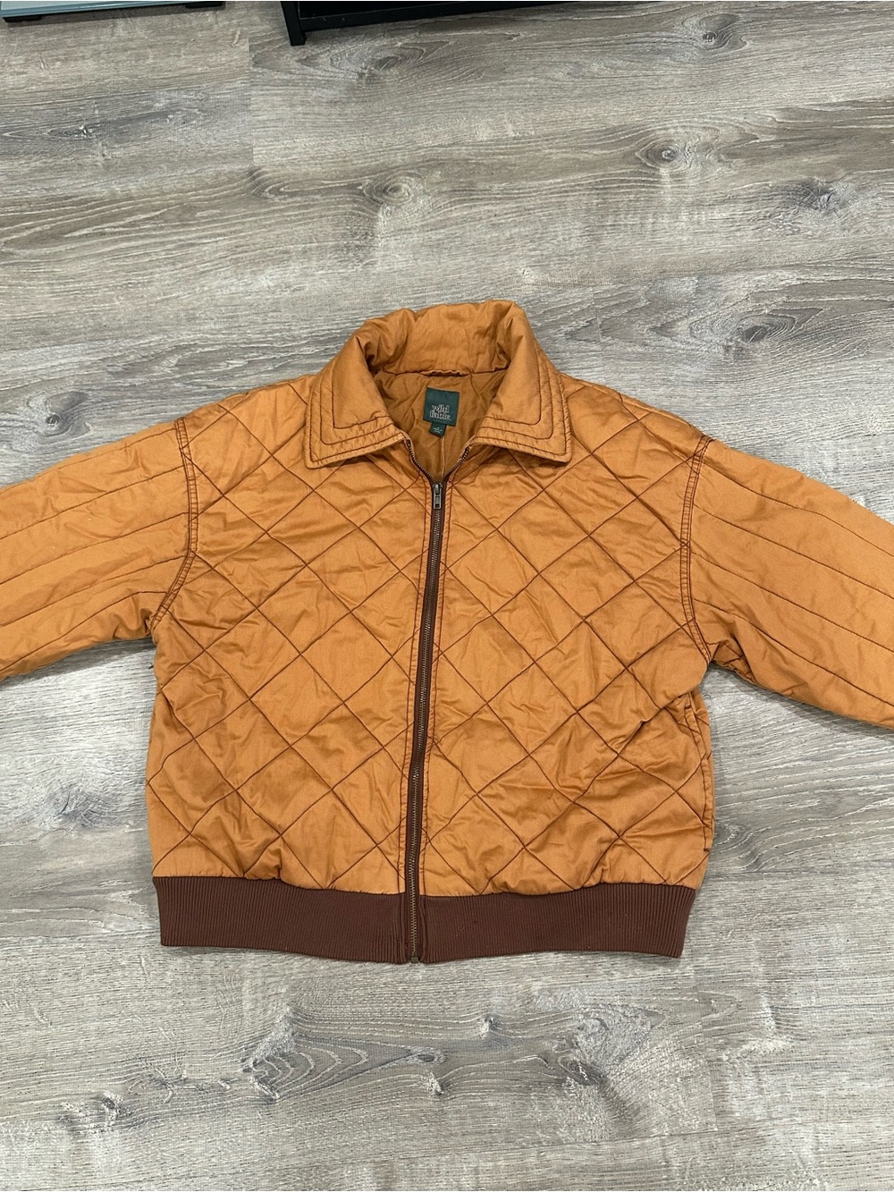 wild fable Quilted Bomber Jacket in Rust Orange